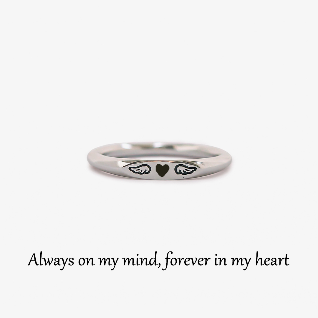 For Memorial - Love ring with wings