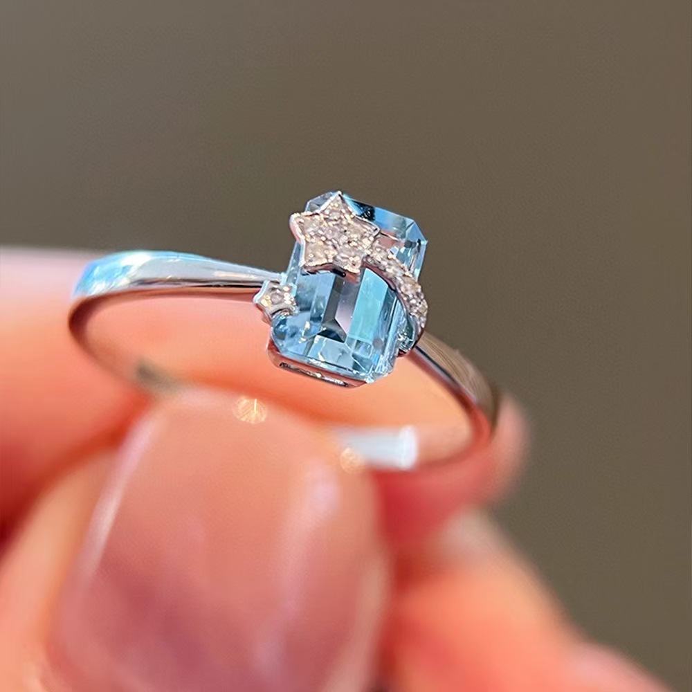 Autism Awareness-Lucky Aquamarine Ring