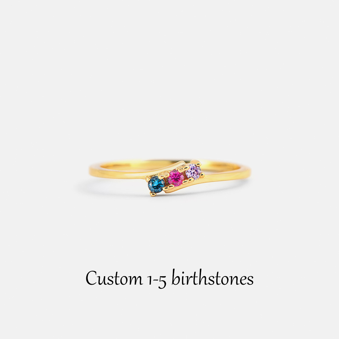 For Mother/Nana - Golden Route Birthstone Custom Ring