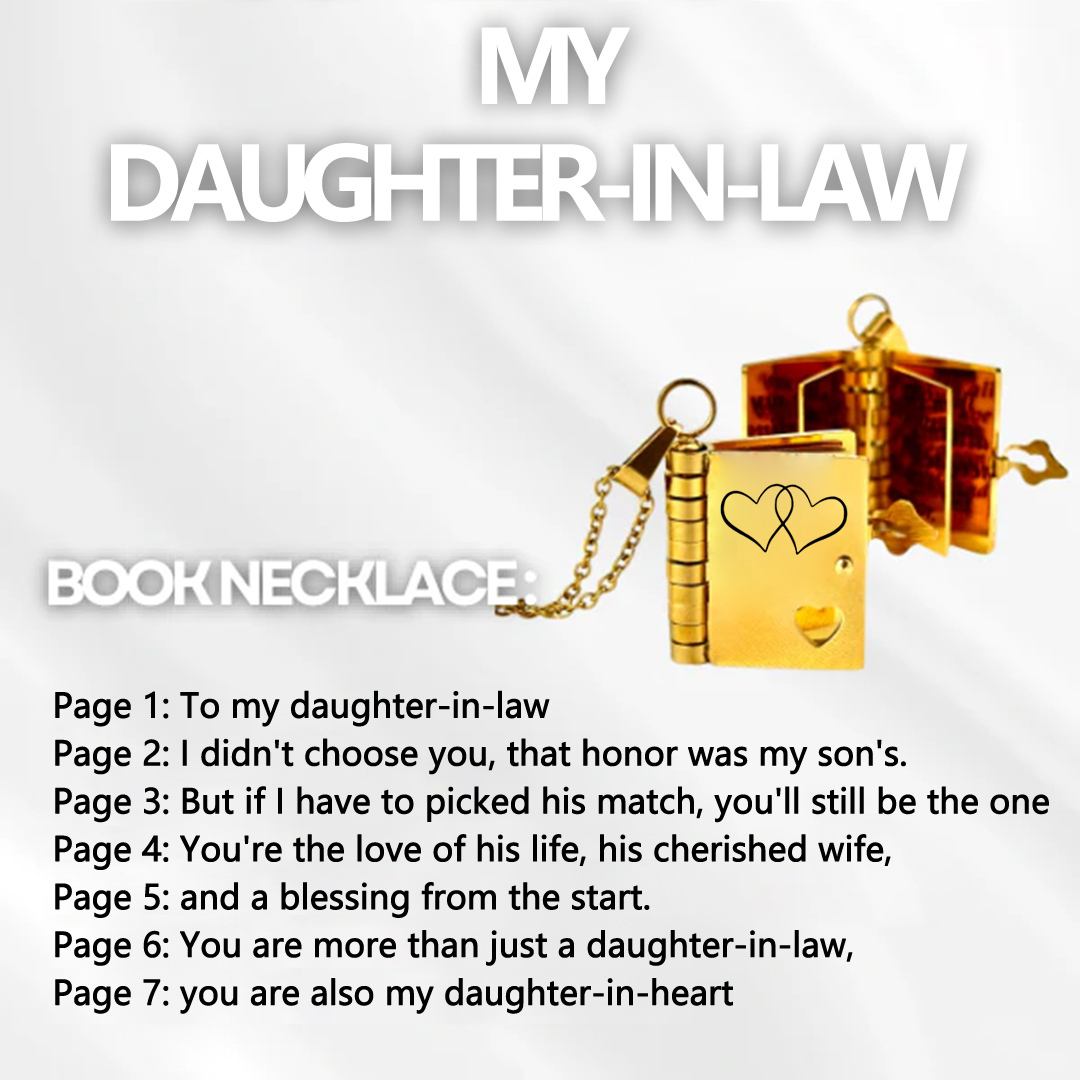 To my daughter-in-law Book necklace