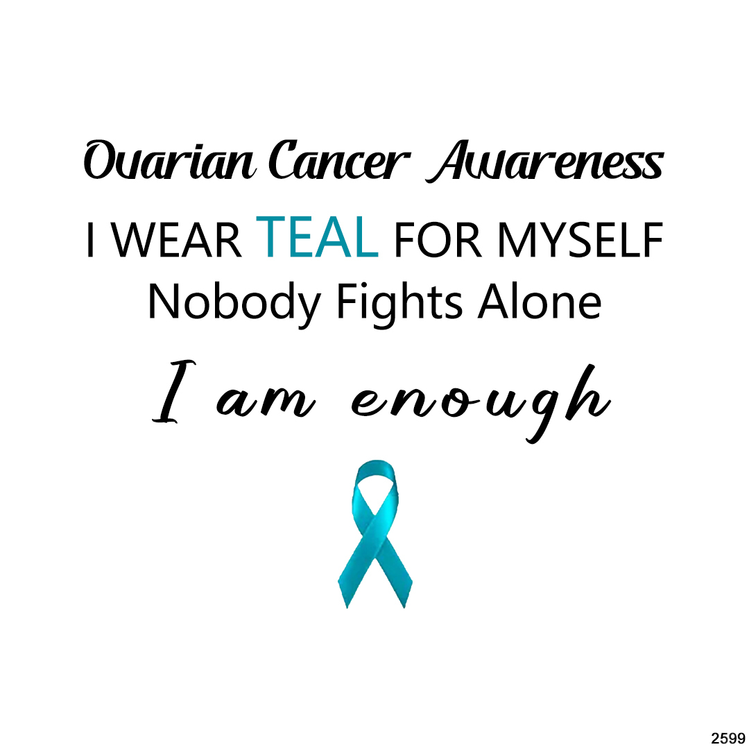 Ovarian Cancer Awareness-Teal Round Diamond Infinity Ring