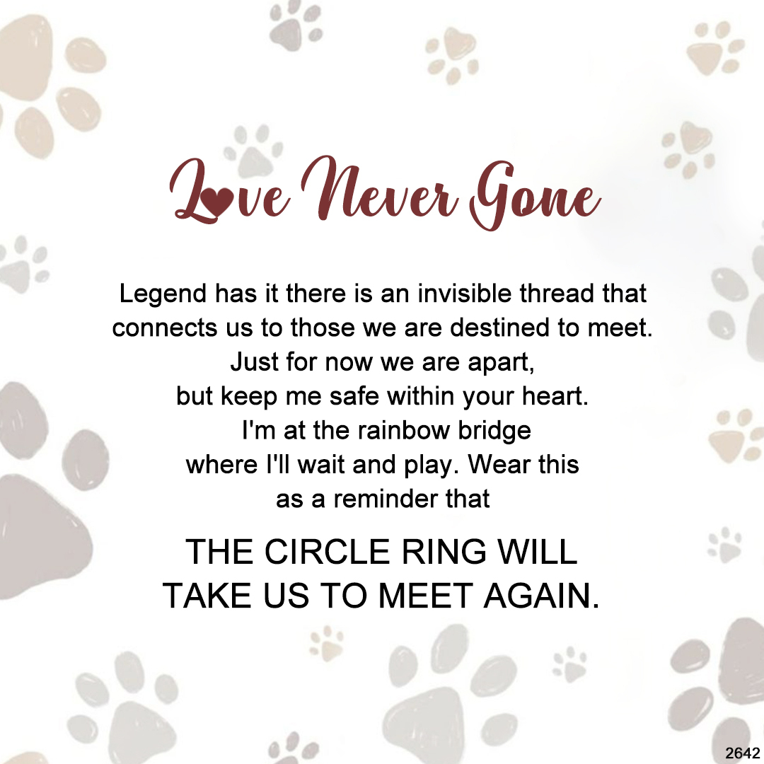FOR MEMORIAL - Love Never Gone Tiny Paw With Wings Ring