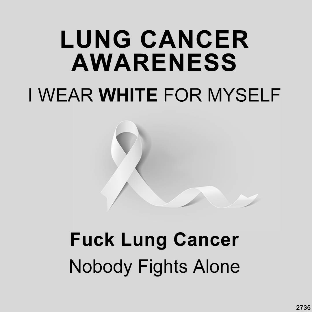 Lung Cancer Awareness- I Wear White For Myself Diamond Ring