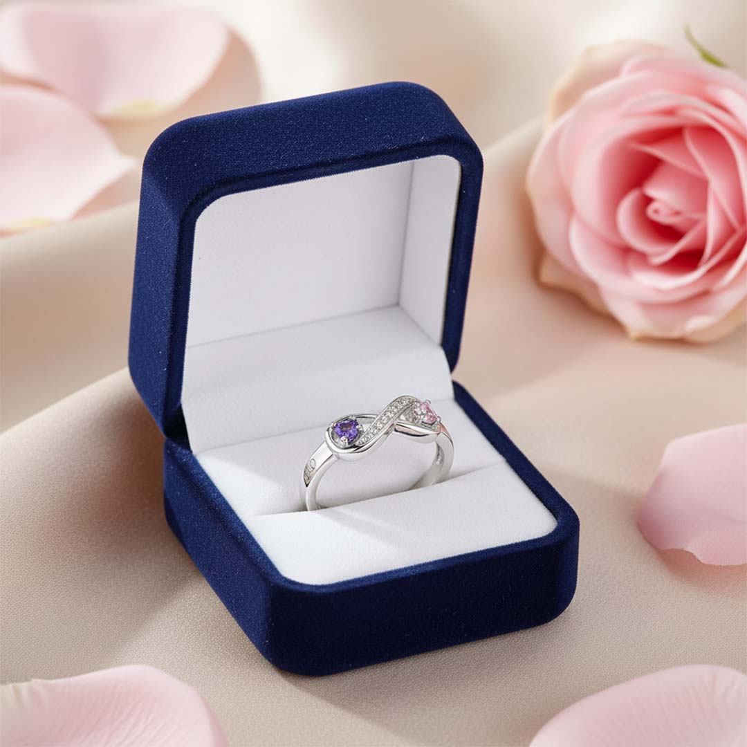 Mother&Daughter-Infinity Two Birthstone Ring