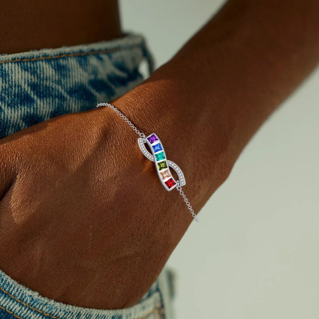 YOU ARE THE RAINBOW OF MY LIFE Wave Rainbow Bracelet