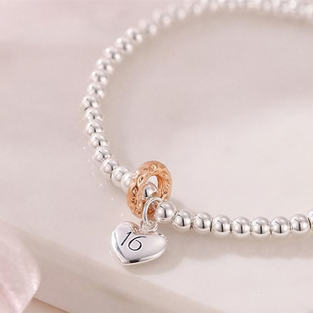 Happy Sweet 16 heart Bead Bracelet