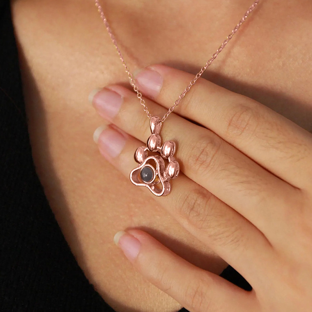 Personalized Paw Photo Projection Necklace