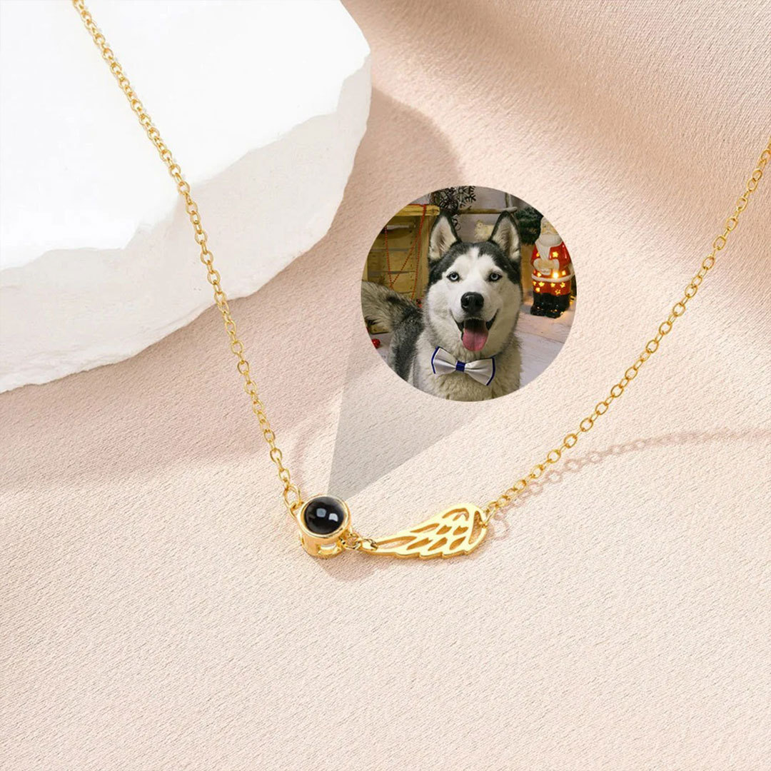 For Memorial - Wings projection photo custom necklace