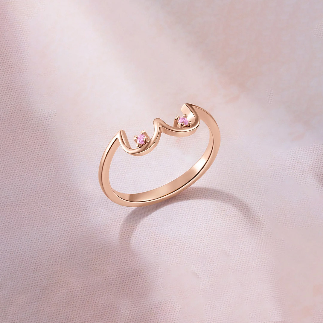 Breast Cancer Awareness-Pink Diamond Boobs Ring