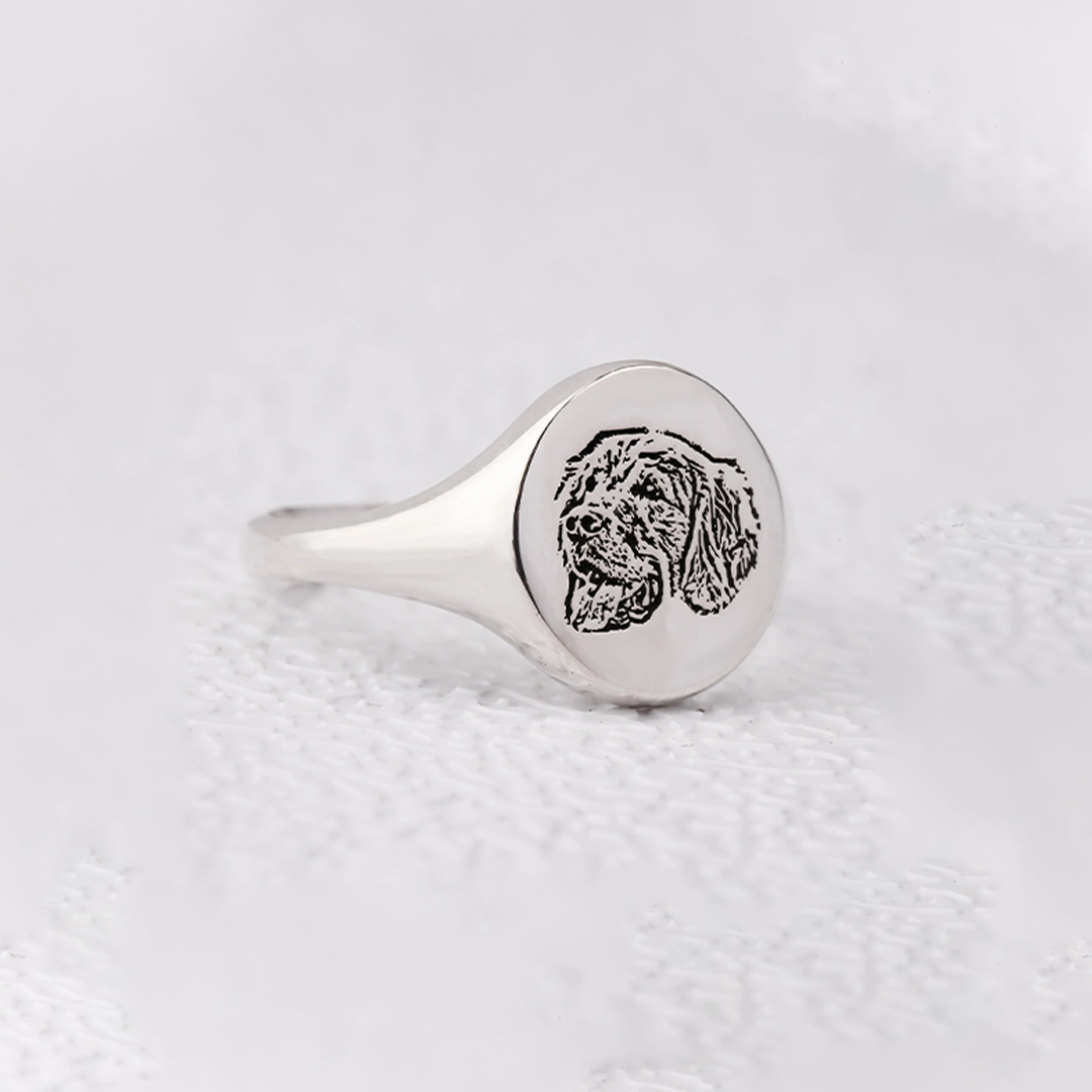 To My Furbaby in Heaven-Personalised Engraved Pet Portrait Ring