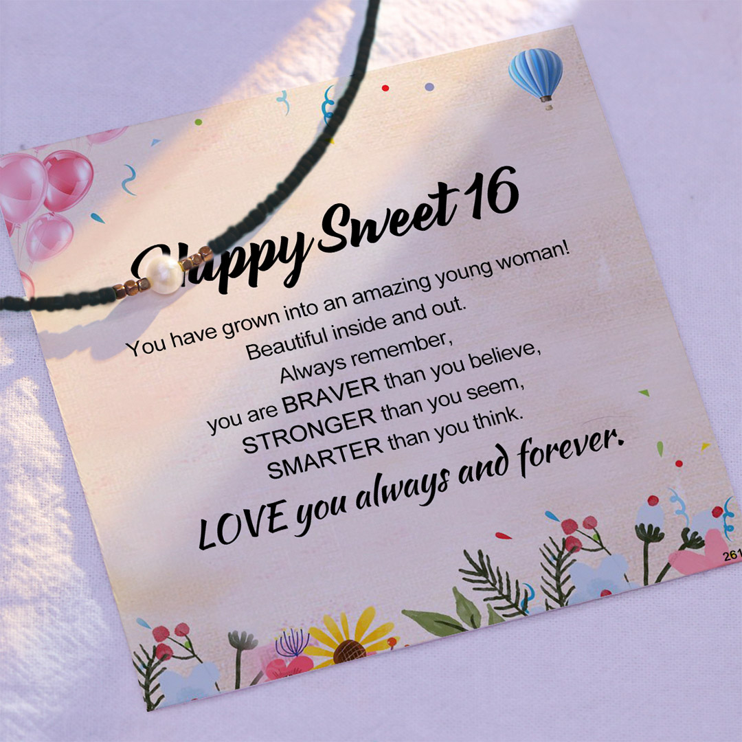 Happy Sweet 16-Love you always and forever freshwater pearl necklace