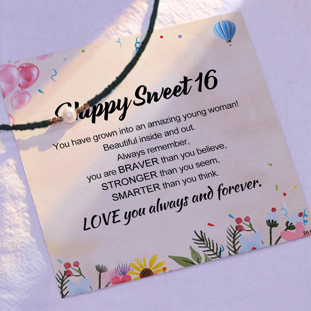 Happy Sweet 16-Love you always and forever freshwater pearl necklace