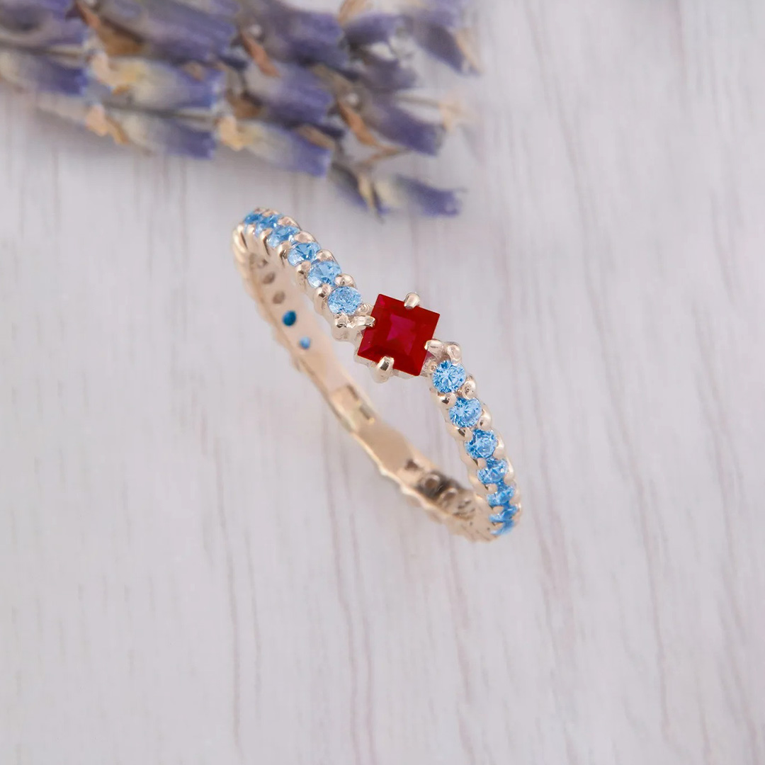 DIABETES AWARENESS-Burning Blue Strength Ring