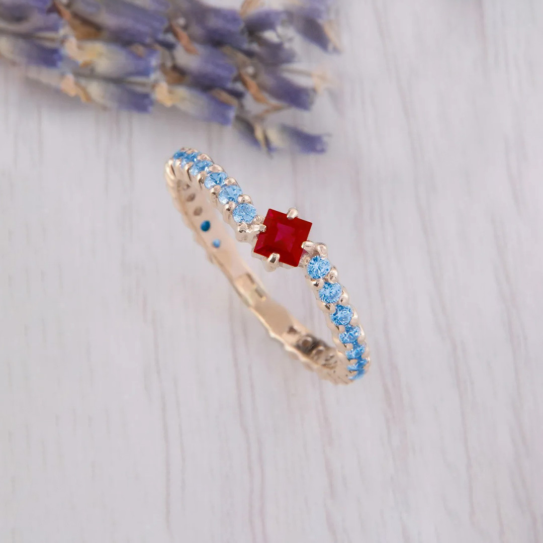 DIABETES AWARENESS-Burning Blue Strength Ring