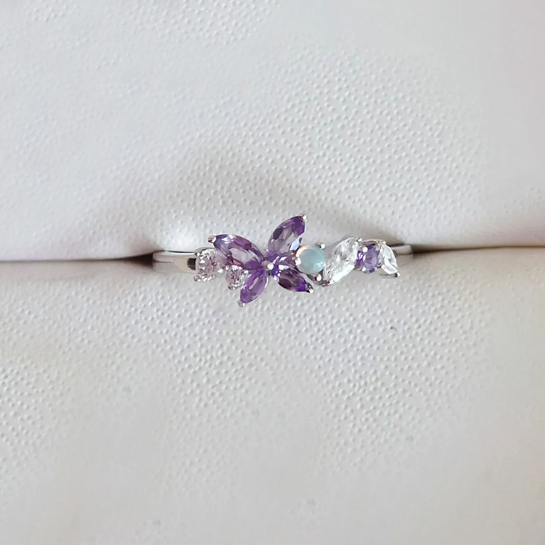 Alzheimer dementia awareness-Purple Butterfly Ring