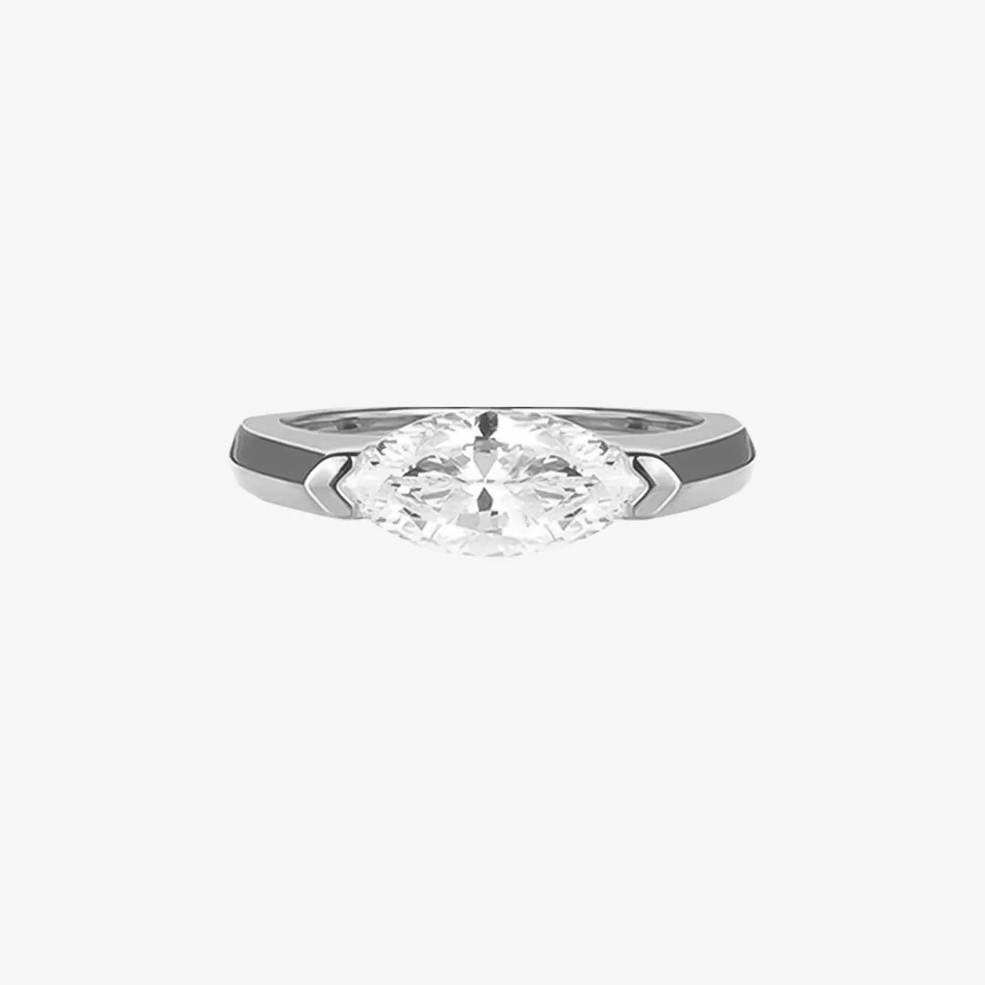 A self-reminder You are still enough Oval Inlaid Diamond Ring