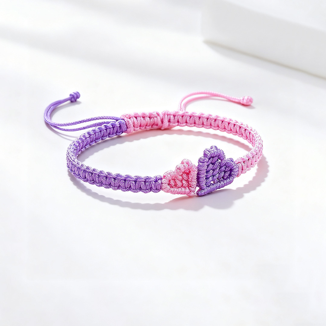 Grandma and Granddaughter-Heart braided bracelet