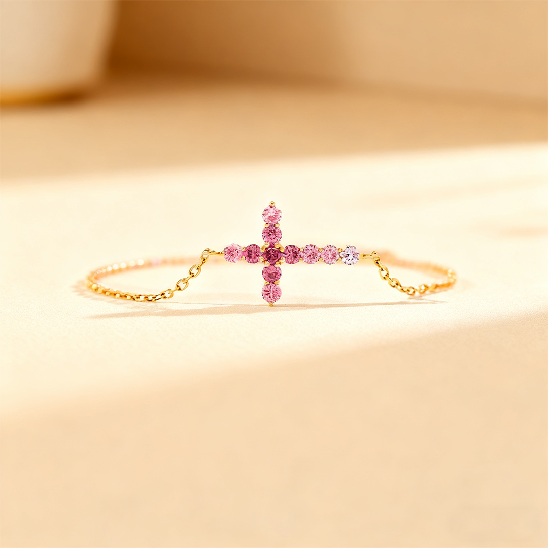 Breast Cancer Awareness-Pink Cross Bracelet