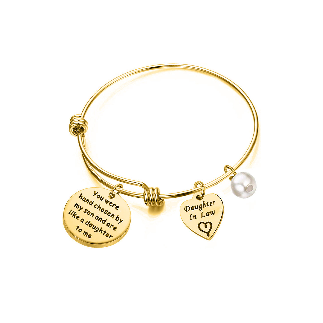 To my daughter-in-heart - Marriage Made You Family Love Made You My Daughter Bangle Bracelet