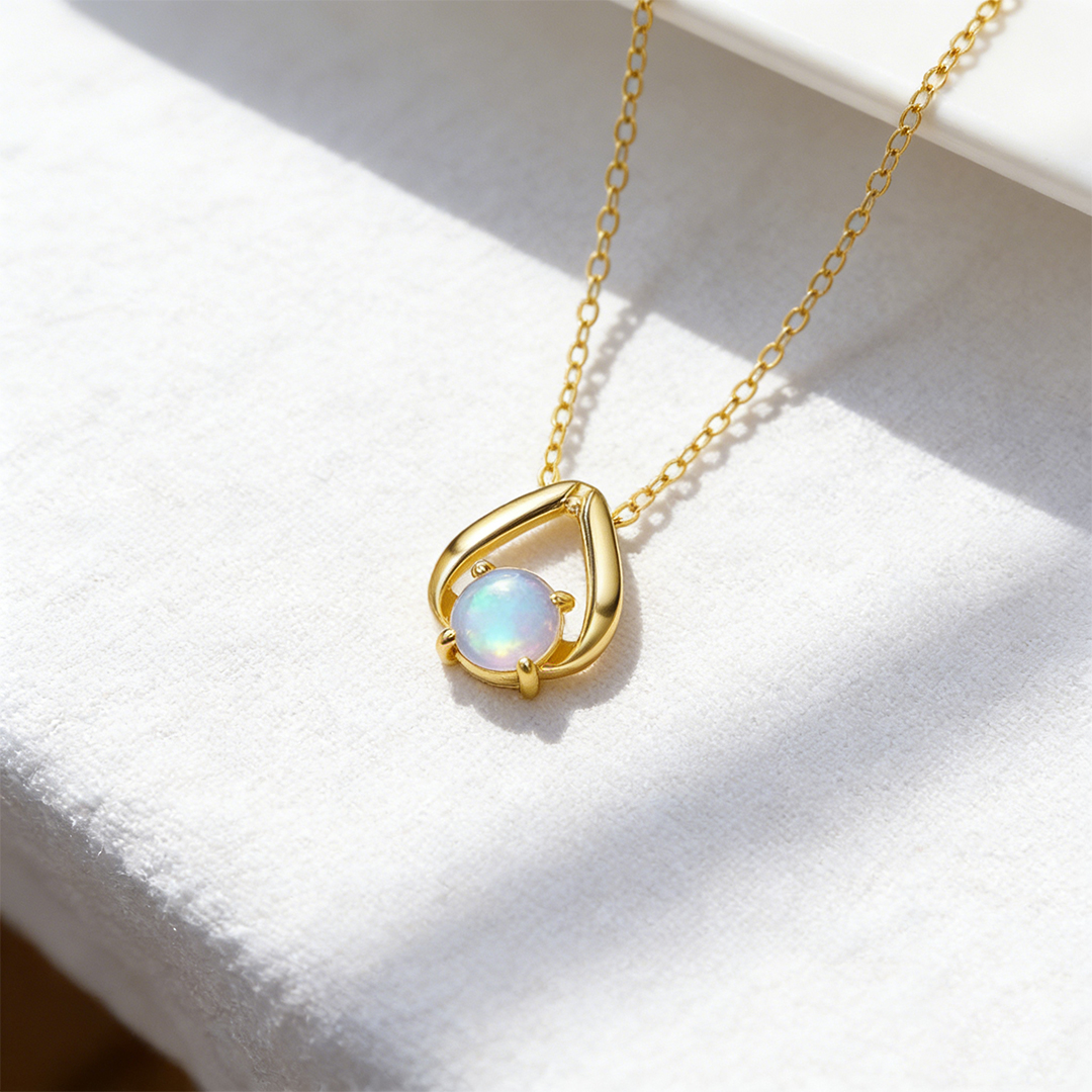 S925 New Beginnings Triangle Moonstone Necklace