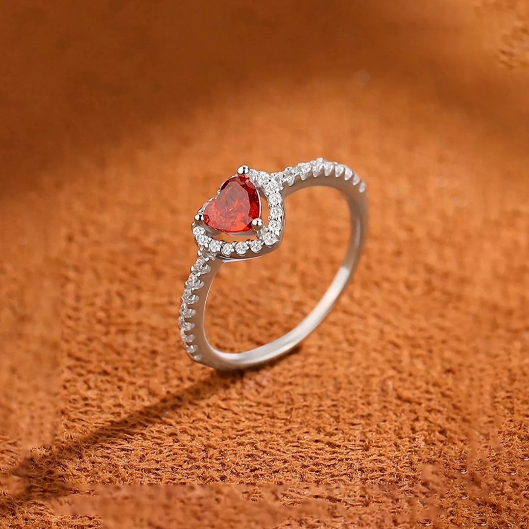 Heart Health Awareness-Red Heart Shaped Ring