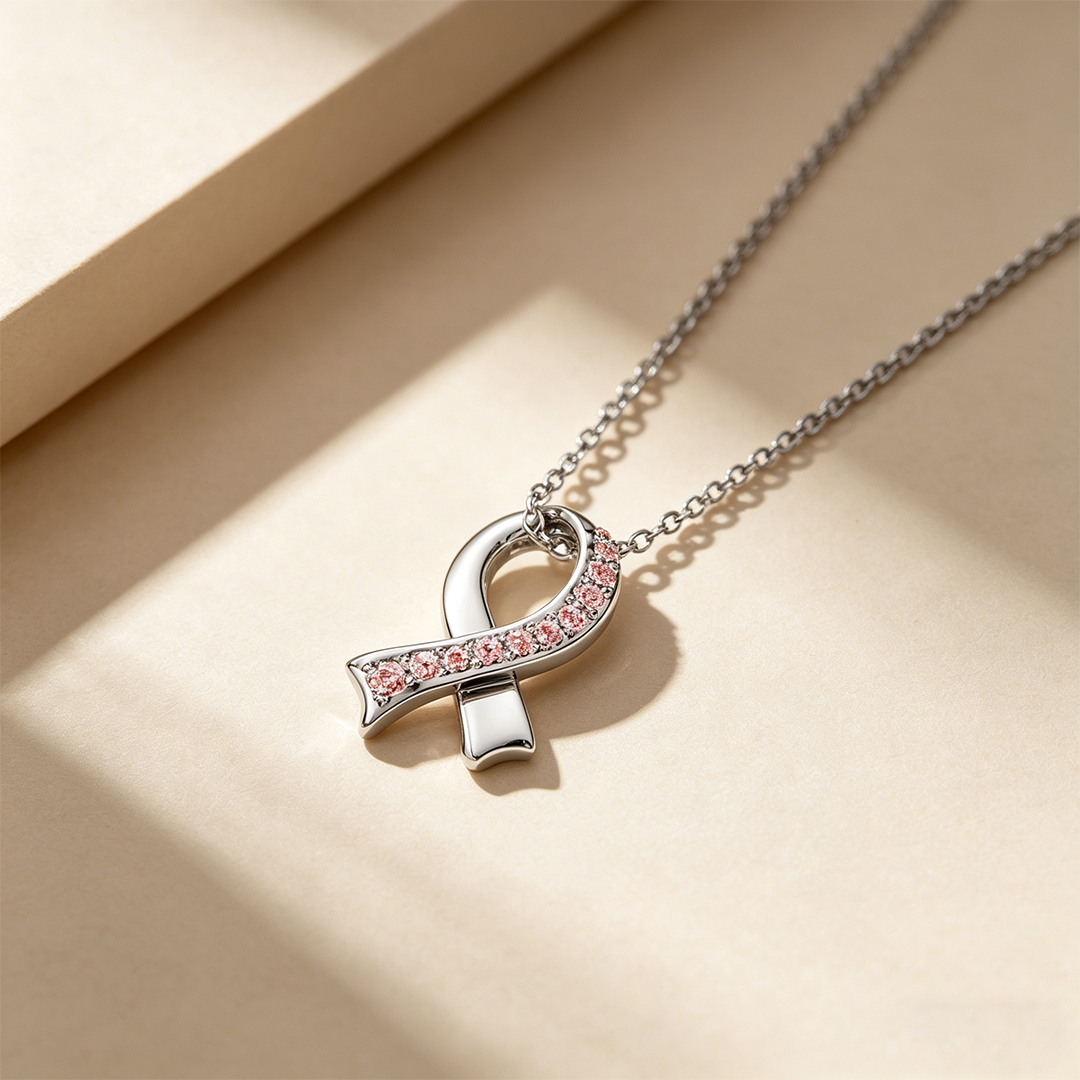 Breast Cancer Awareness-Pink Ribbon Necklace
