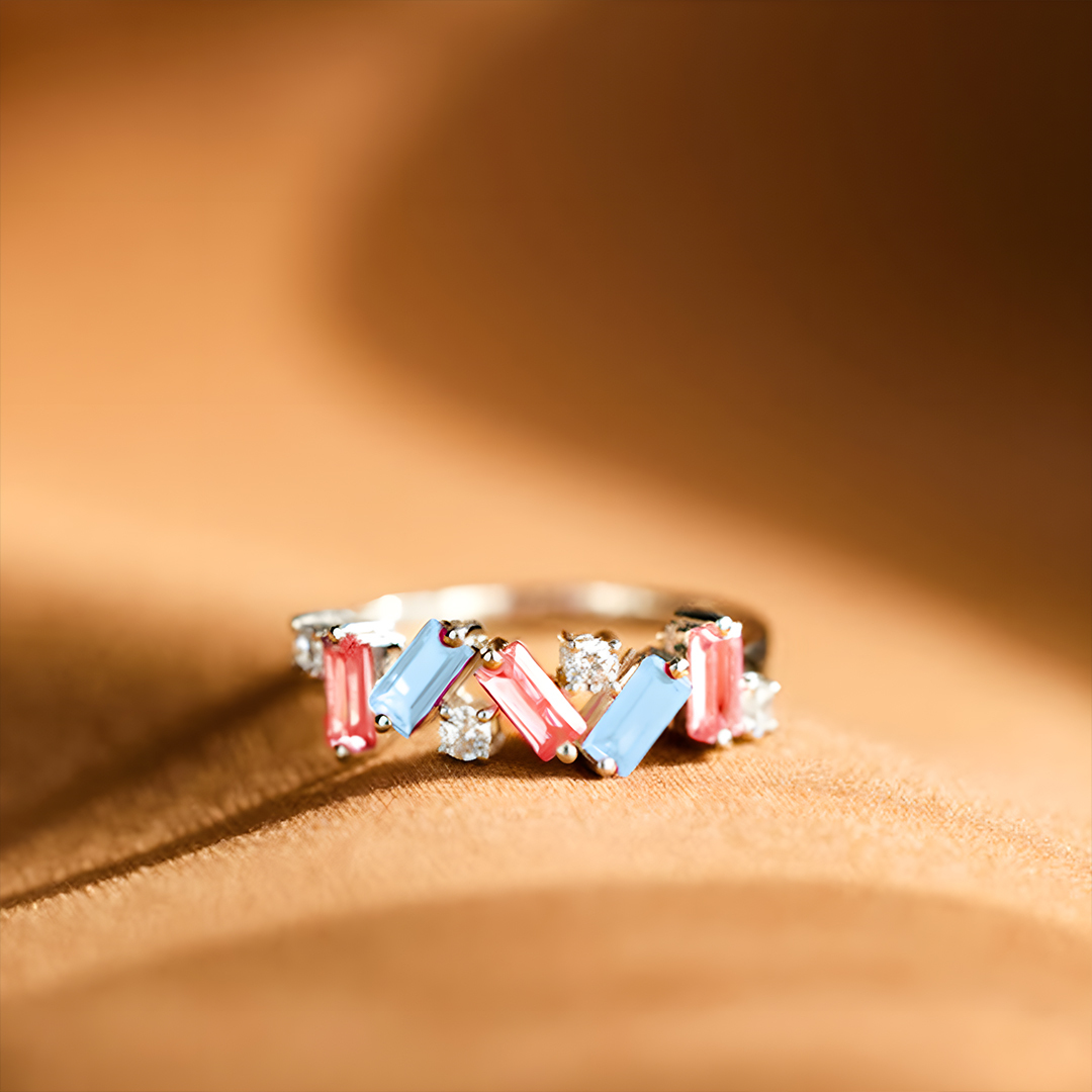 Fuck Diabetes Nobody Fights Alone Red And Blue Diamond Ring