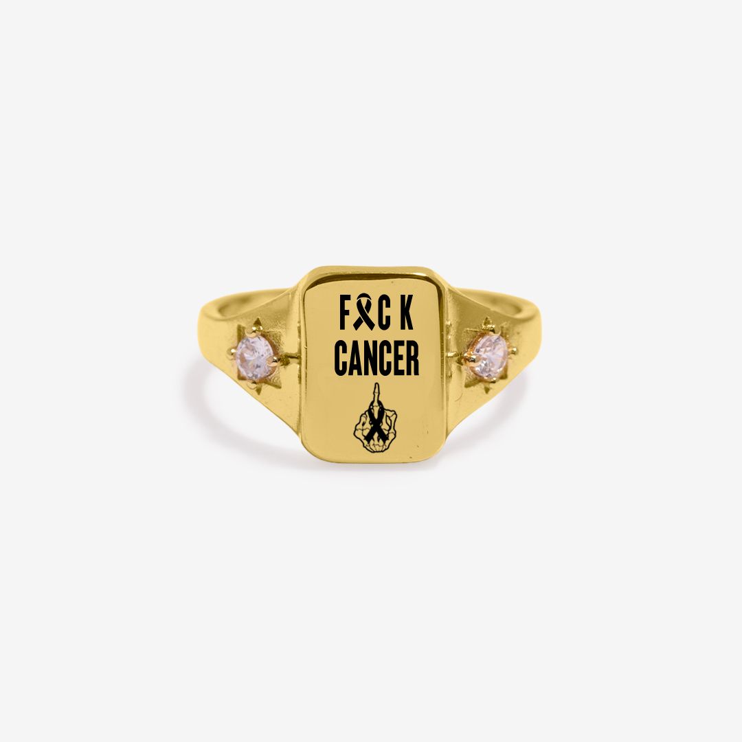 S925 FUCK Cancer Warrior Ring