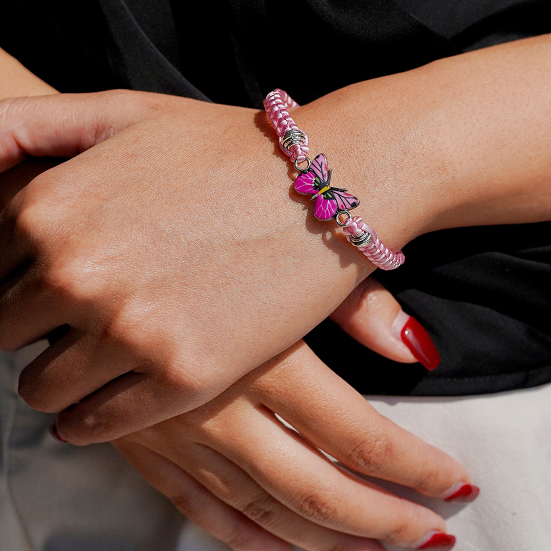 Breast Cancer Awareness Butterfly Bracelet