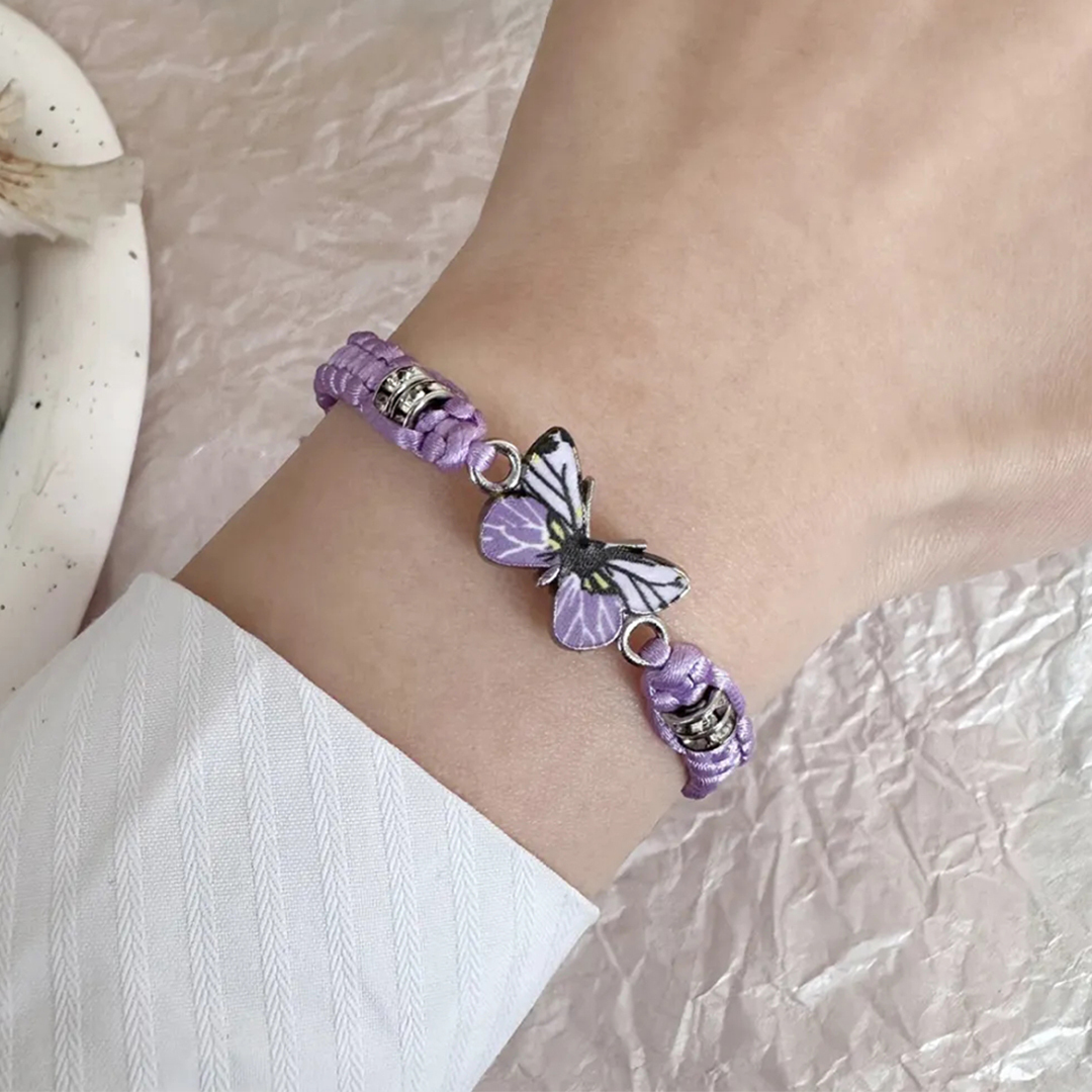 Alzheimer Dementia Awareness Butterfly Bracelet