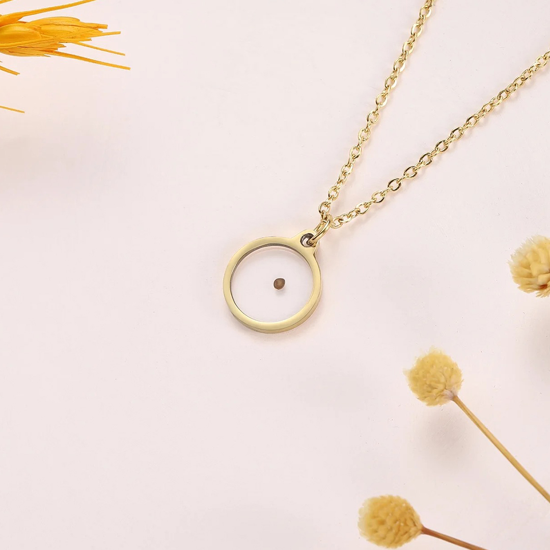 Miscarriage gift, round pendant necklace for mother, comfort memorial loss female sympathy inspirational jewelry