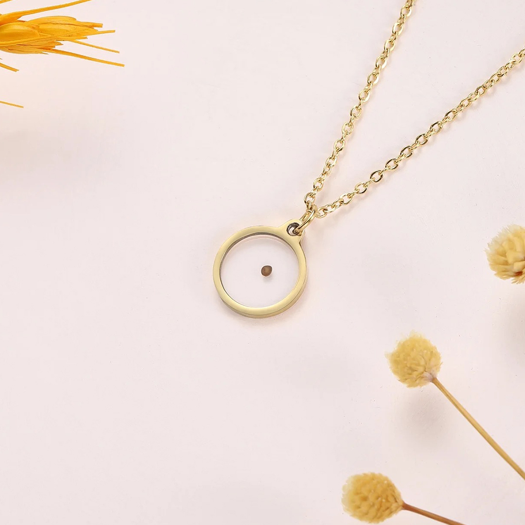 Miscarriage gift, round pendant necklace for mother, comfort memorial loss female sympathy inspirational jewelry