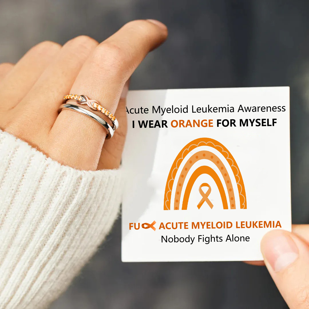 Acute Myeloid Leukemia Awareness Orange Infinity Ring
