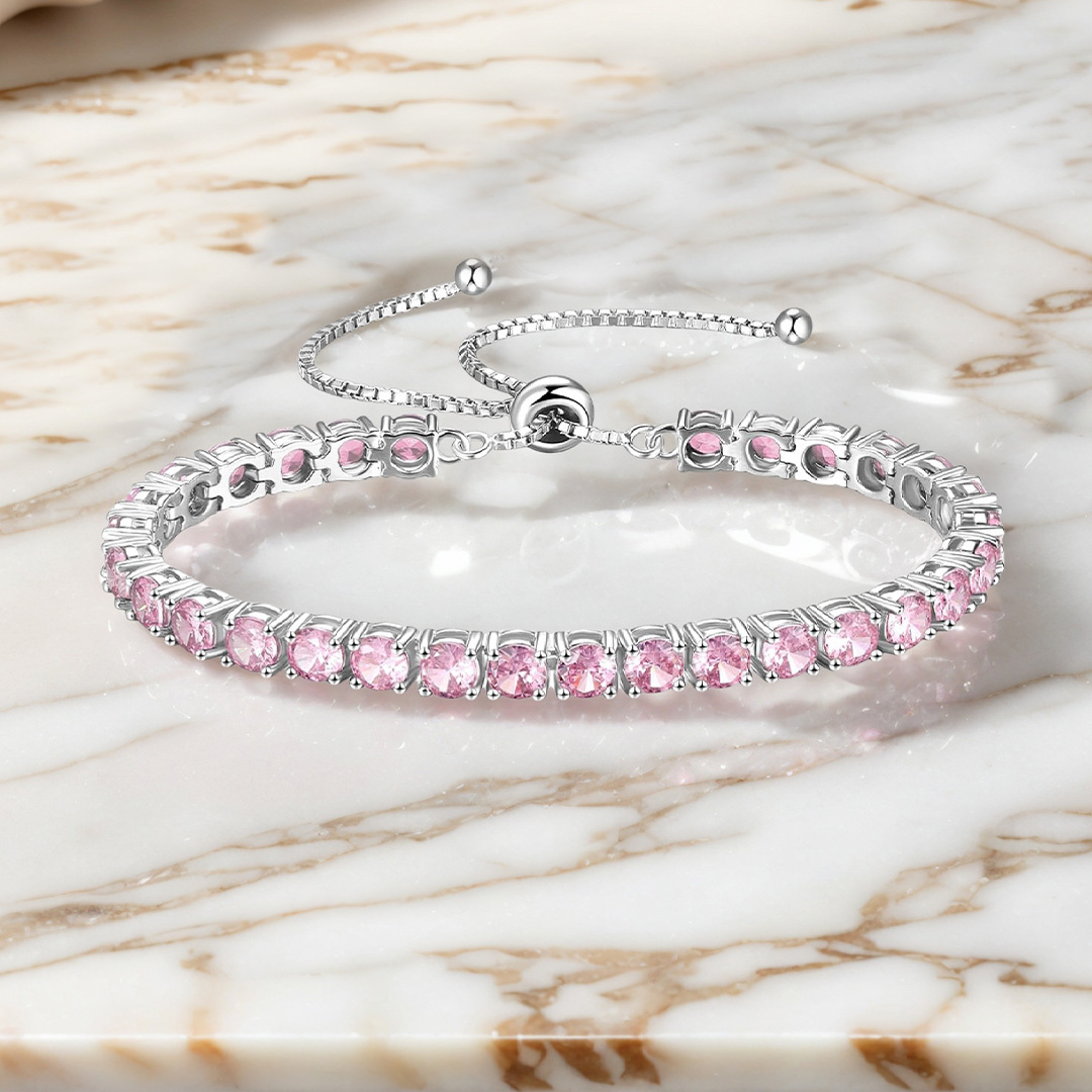 Breast Cancer Awareness Pink diamond bracelet