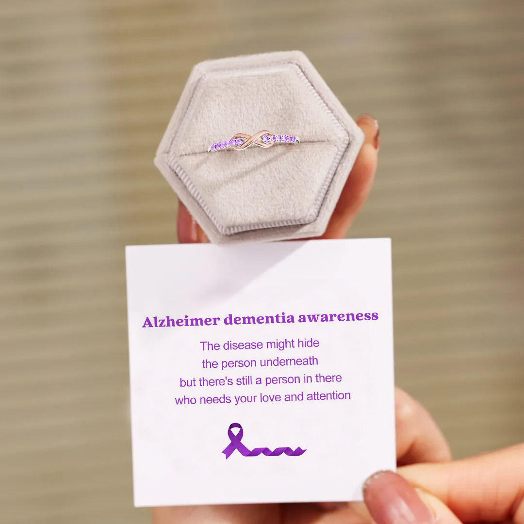 Alzheimer dementia awareness Purple Infinity Ring