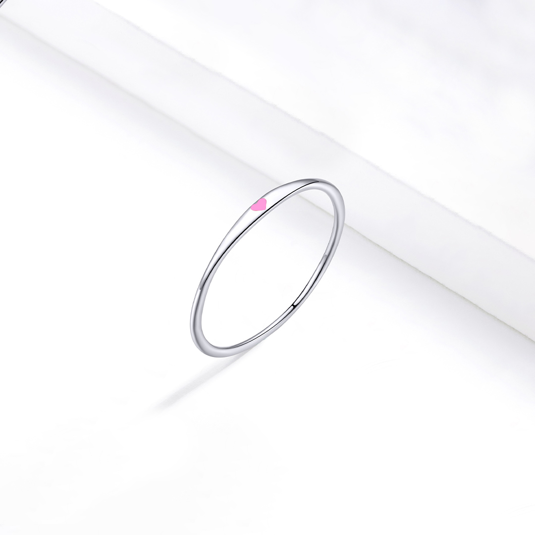 Breast Cancer Awareness I wear pink for myself heart thin ring