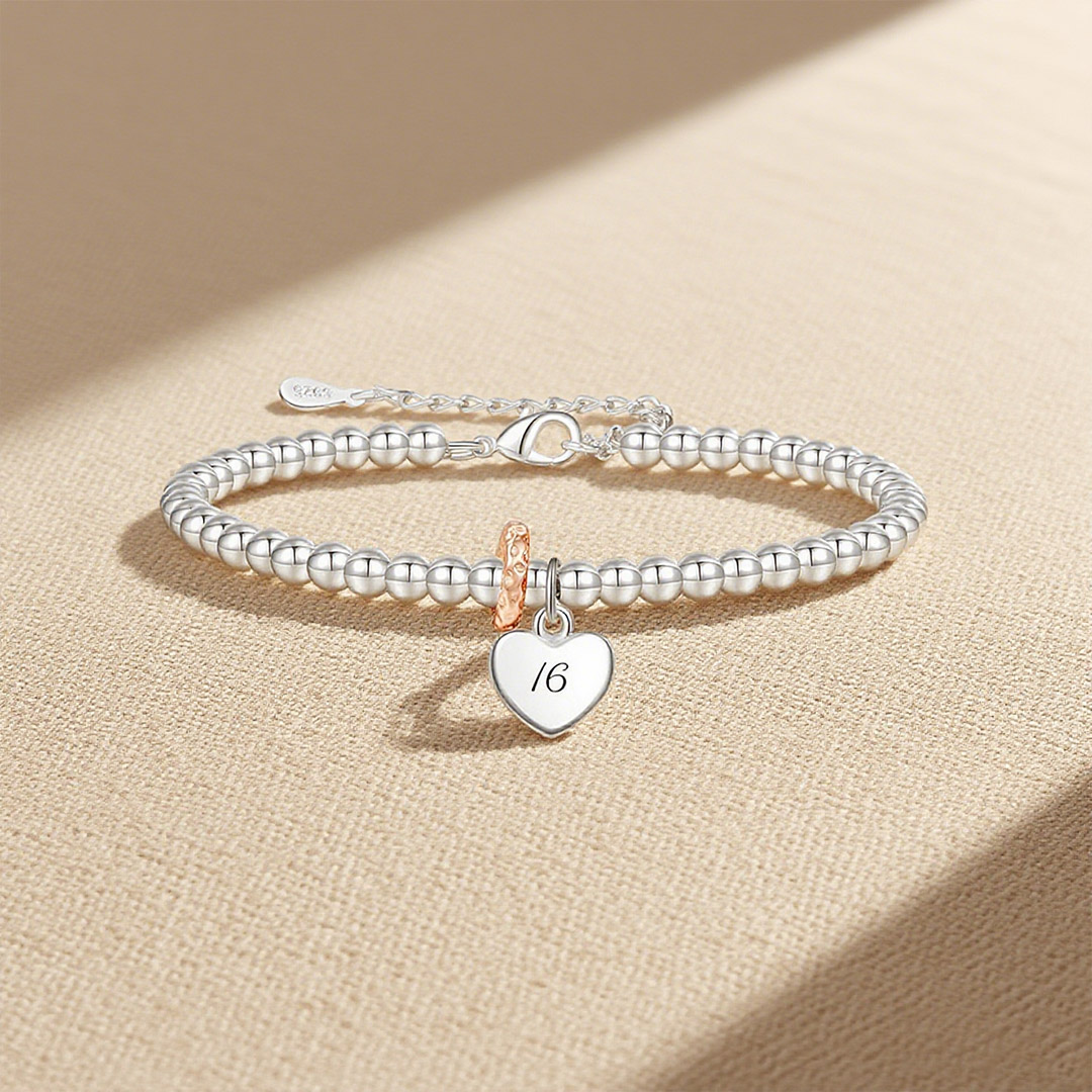 Happy Sweet 16 heart Bead Bracelet