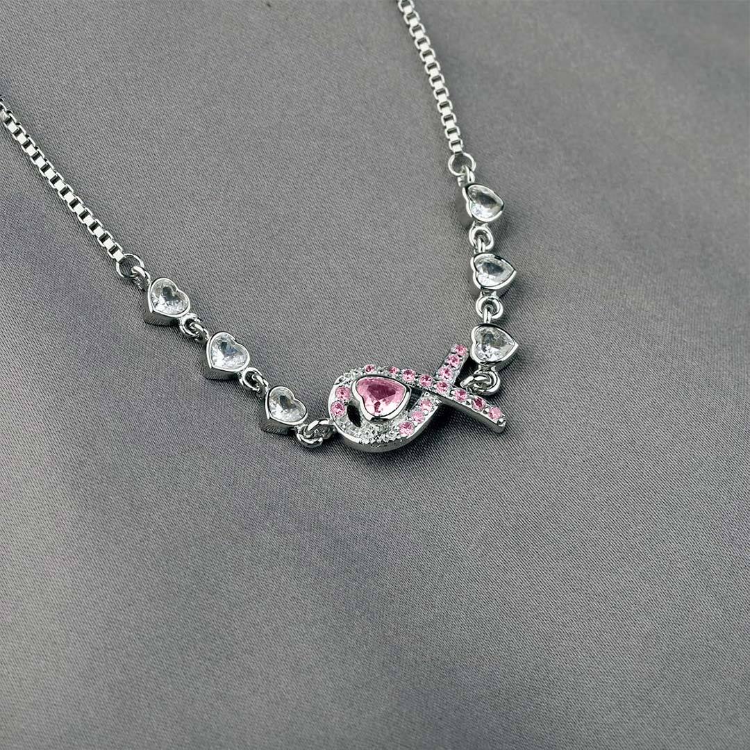 Breast Cancer Awareness-I am enough Pink Ribbon Heart Bracelet