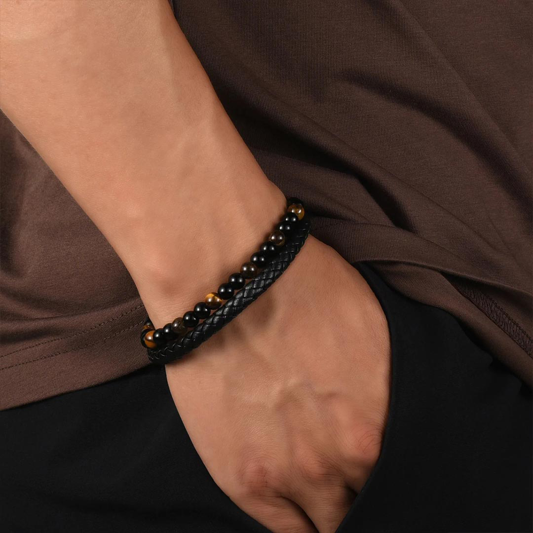 For Son - Happy 16th Birthday Tiger Eye Protection Beaded Bracelet