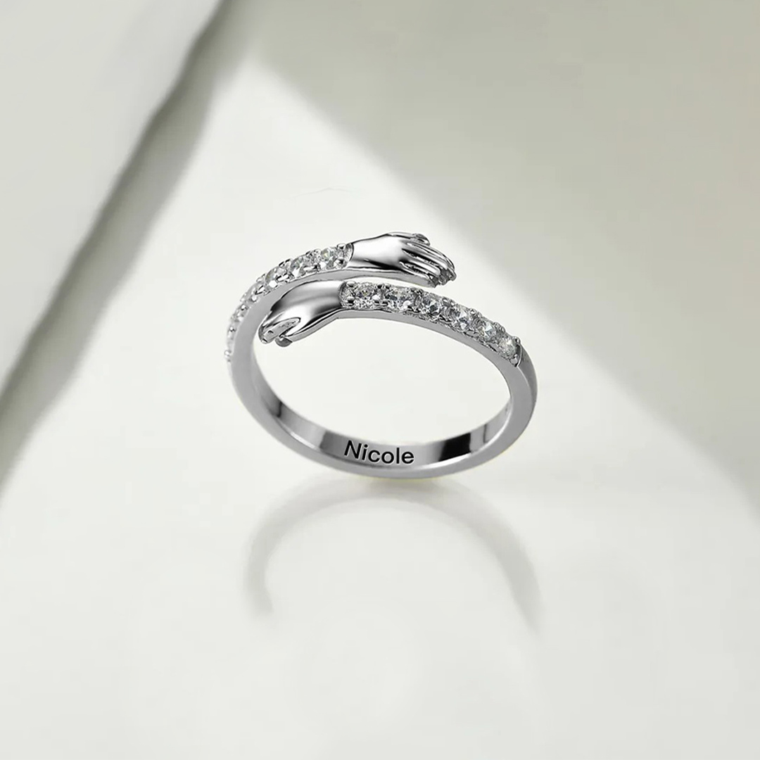 I’m A Mother To A Son With Wings Custom Name Hug Ring
