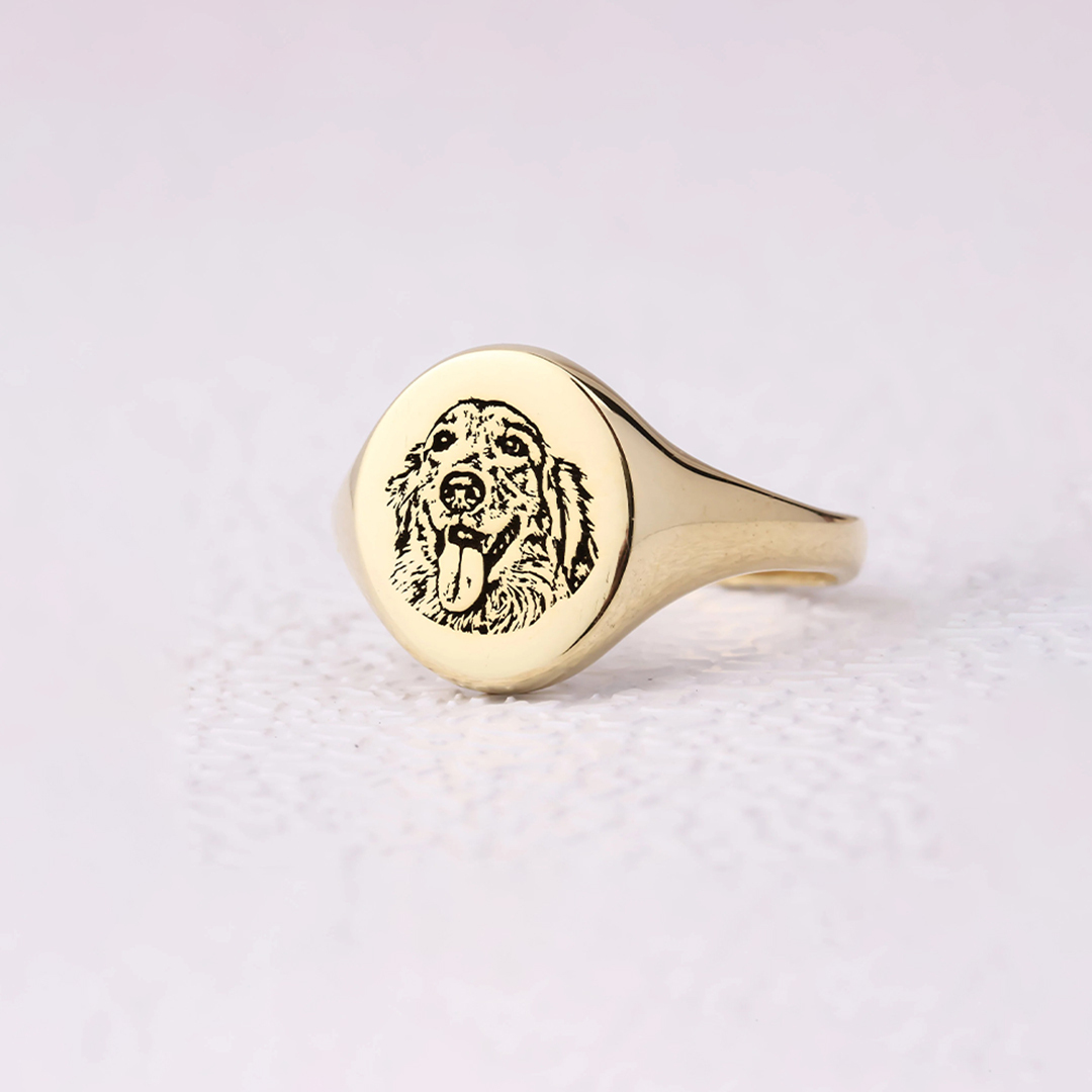 To My Furbaby in Heaven-Personalised Engraved Pet Portrait Ring