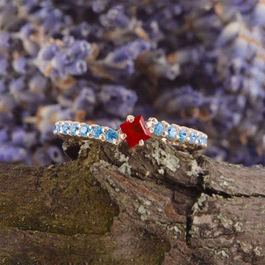DIABETES AWARENESS-Burning Blue Strength Ring