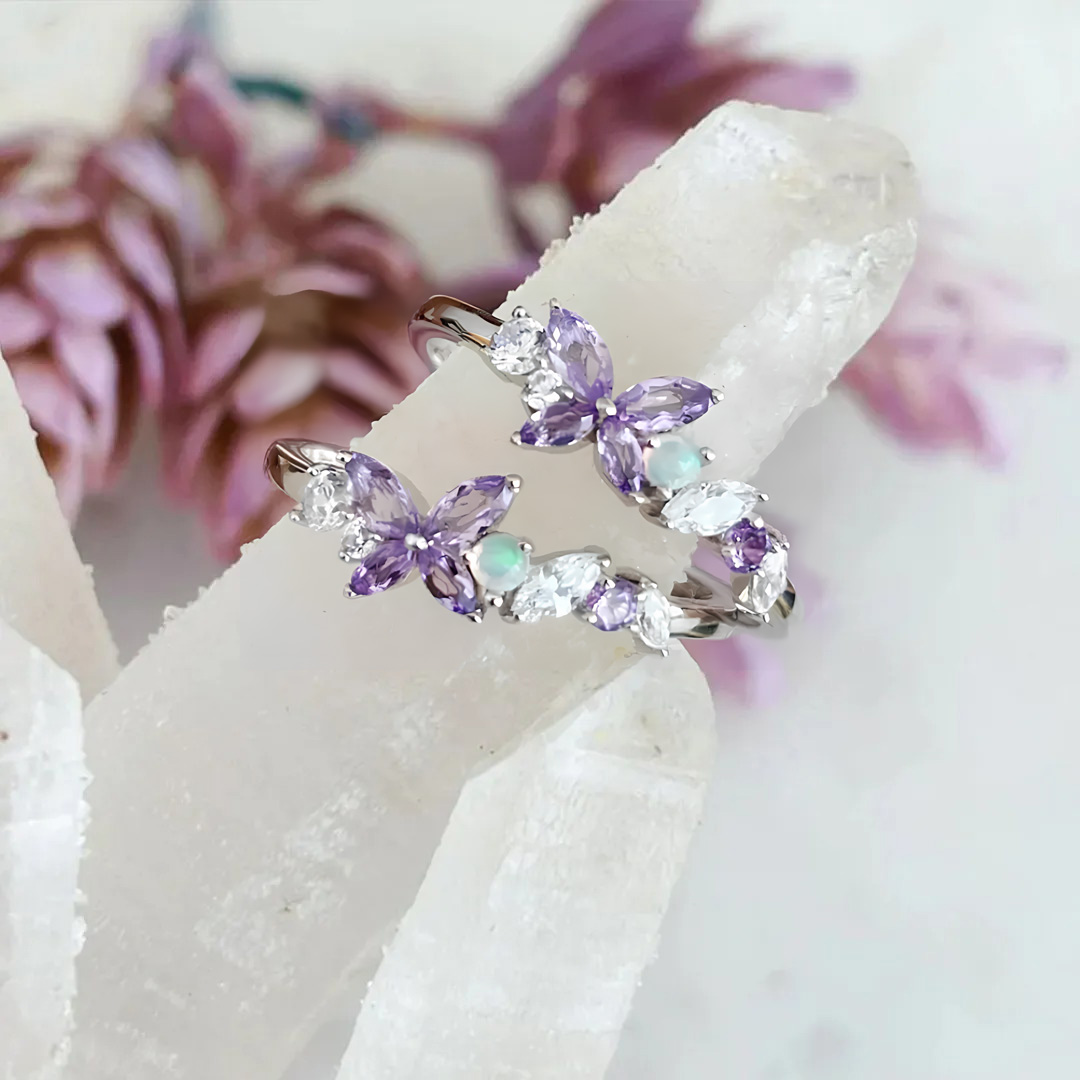Alzheimer dementia awareness-Purple Butterfly Ring