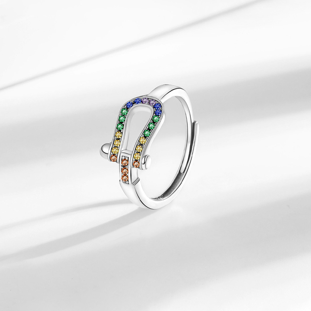 Autism Awareness-Horseshoe buckle adjustable ring