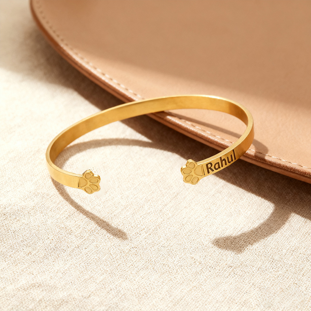 To My Furbaby in Heaven Paw print name custom bracelet