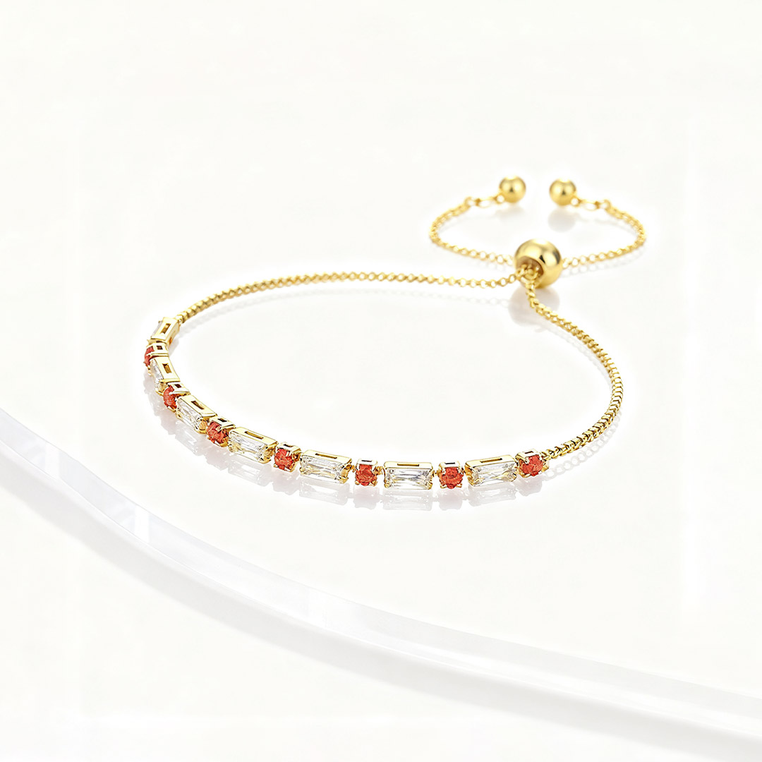 Multiple Sclerosis Awareness Orange Polka Dot Bar Bracelet