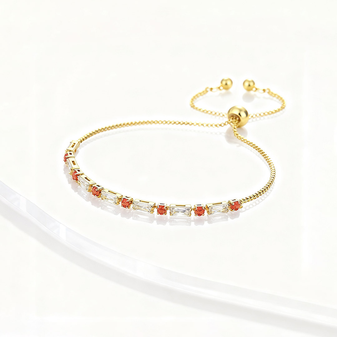 Multiple Sclerosis Awareness Orange Polka Dot Bar Bracelet