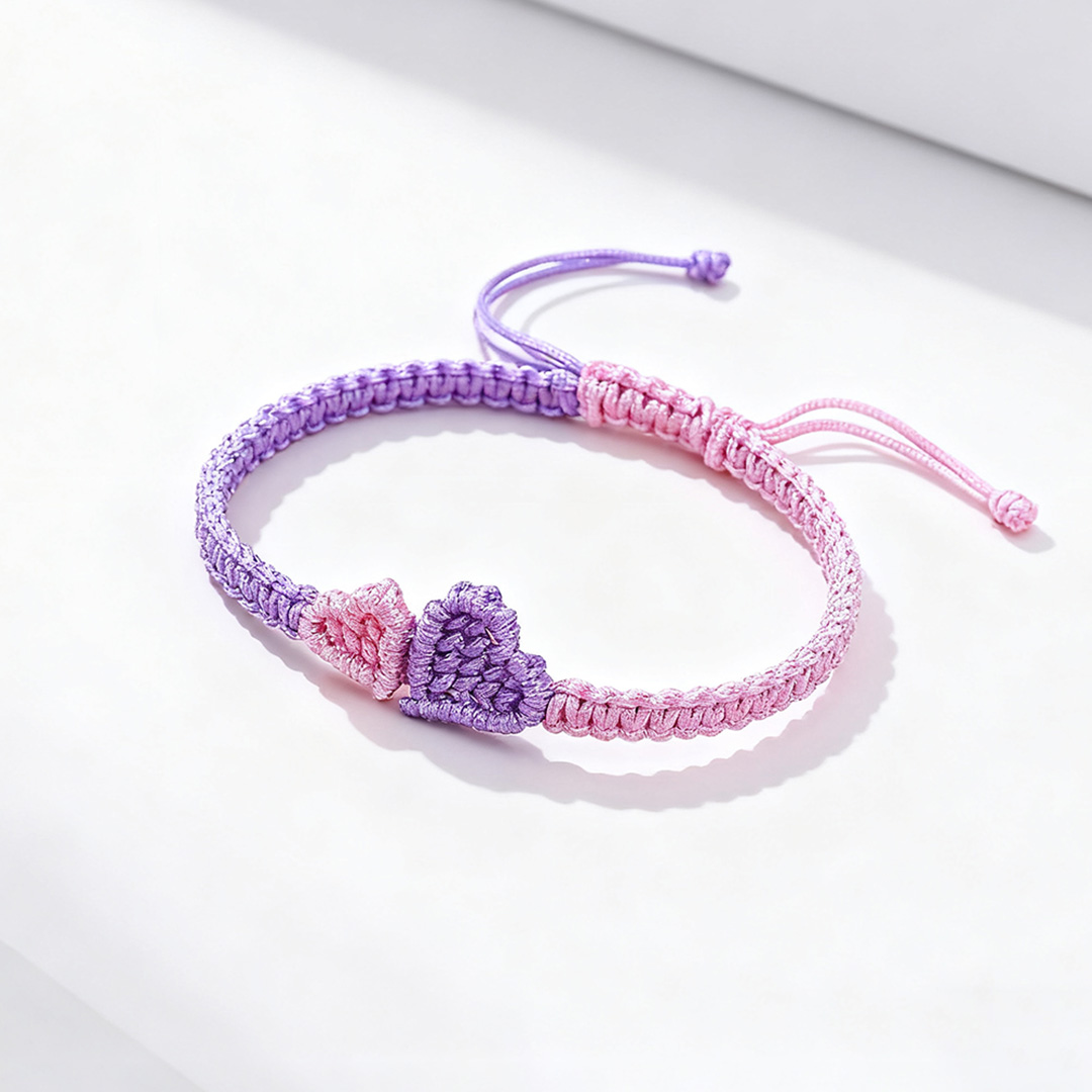 Grandma and Granddaughter-Heart braided bracelet