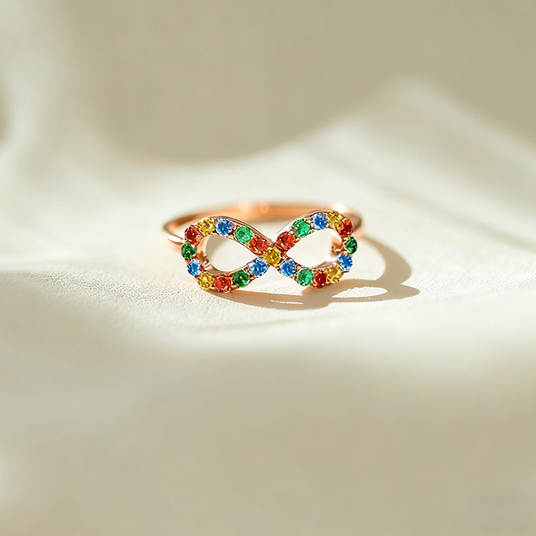 Autism Awareness-Colored diamond rings