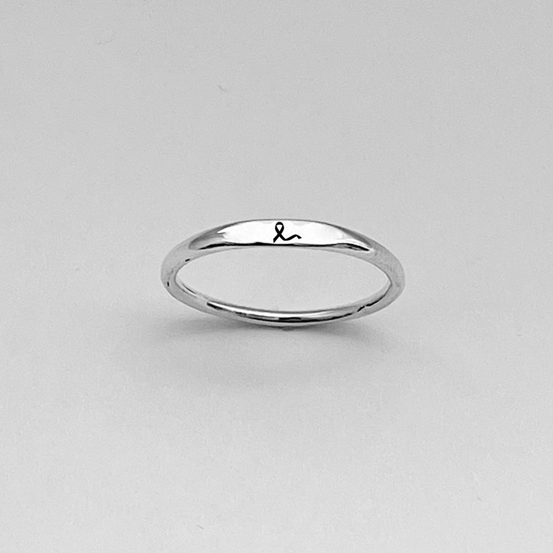 Breast Cancer Awareness-Support the fighters Thin ribbon ring